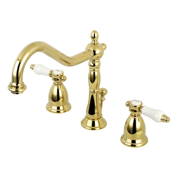 Kingston Brass 8" Widespread Bathroom Faucet, Polished Brass KS1992BPL - main